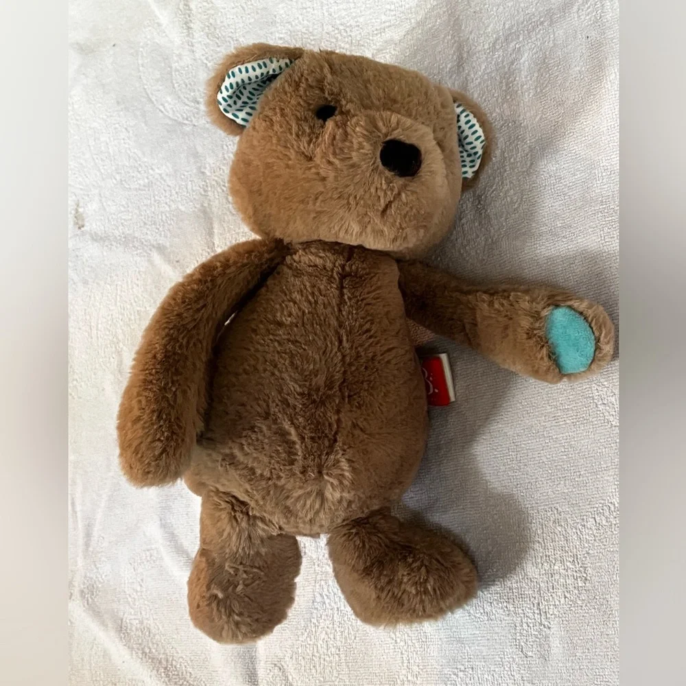 B Softies Teddy Bear Plush Brown Blue Turquoise Paws Stuffed Animal Toy